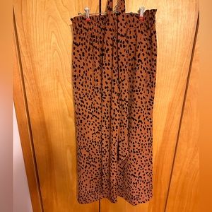 Wide leg animal print paper bag trousers size large